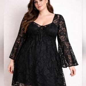 SHEIN Black Lace Dress